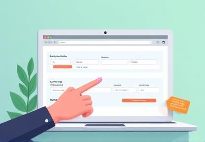 Illustration of a user entering vehicle details into a form.