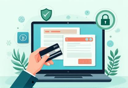 Illustration of a user completing a secure payment.